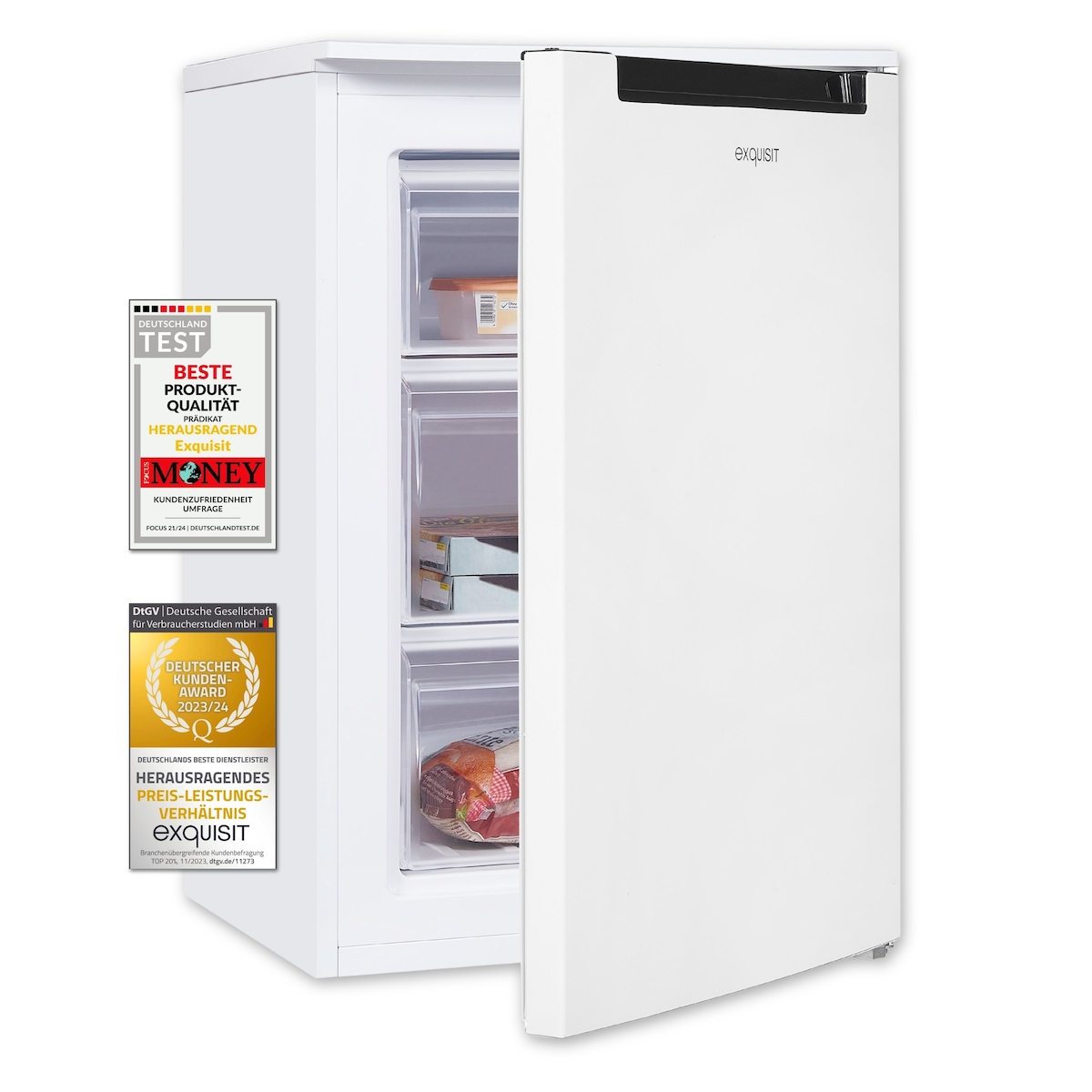 Exquisit Gefrierschrank GS81-040D weiss | Nutzinhalt: 87 L | Standgerät Image