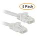 eDragon 5 Pack FLEXboot Series Cat6 24AWG UTP Ethernet Network Patch Cable 14 Feet White