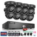 ANNKE 8CH Security 1080p HD-TVI DVR Recorder Camera System and 8Pcs 2MP Weatherproof Outdoor Security Cameras-Black& 1TB Hard Drive Disk