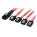 StarTech.com 50cm Serial Attached SCSI SAS Cable - SFF-8087 Plug to 4x Latching SATA (female) - Mini SAS to SATA Cable (SAS8087S450) Red