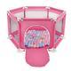 Selonis Hexagon 6 Side Play Pen with 100 Balls, Pink:Babyblue/Powder Pink/Pearl