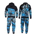 shelikes Mens Track Suit Set Boys HNL Camouflage Fleece Army Hooded Hood Top Joggers Bottom Tracksuit Sweatsuit Jogging Joggers Set