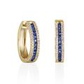 Namana Gold Hoop Earrings with Blue Stones, Gold Earrings for Women with Sapphire Blue and White CZ Stones, Gold Plated Blue Earrings for Women with Gift Box, Gold Jewellery Gifts for Women