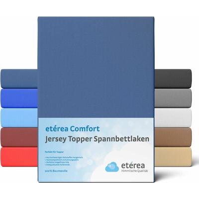 Etérea - Jersey Topper Spannbettlaken, 200x200 - 200x220 cm Marineblau - Marine Image