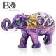 H & D-Boîte à bibelots en métal éléphant violet faite à la main figurine en forme d'animal boîte