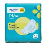 Equate Maxi Pads with Wings Unscented Regular Size 1 (45 Count)