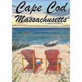 Toland Home Garden Adirondack Paradise-Cape Cod Massachusets summer Beach Flag Double Sided 28x40 Inch