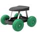 Pure Garden 82-VY021 Garden Cart Rolling Scooter with Seat and Tool Tray for We 17.5x19 Green/Black