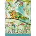 Toland Home Garden Abstract Bird Welcome Bird Welcome Flag Double Sided 12x18 Inch