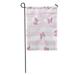 LADDKE Sequin Purple Pink Butterflies on Striped Cute for Girls Abstract Garden Flag Decorative Flag House Banner 12x18 inch