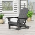 Polytrends Laguna All Weather Poly Outdoor Adirondack Chair - Foldable Gray Poly Synthetic Fiber Plastic