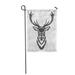 KDAGR Stag Monochrome Deer Head Elk Reindeer Sketch Moose Line Garden Flag Decorative Flag House Banner 28x40 inch