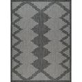 Beverly Rug Indoor Outdoor Rug Stripes Area Rug 8x10 - Dark Grey / Light Grey