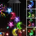 Solar Powered Wind Chimes TSV LED Color-Changing Star Moon Windbells Waterproof for Yard Patio Decor 21