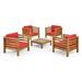 Noble House Oana Outdoor 4 Seater Club Chair & Coffee Table Set Teak