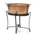 Achla Designs C-81C Copper Plated Oval Tub with Wrought Iron Handles