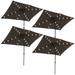 Yescom 10x6.5 ft Rectangle Outdoor Patio Aluminium Umbrella Solar Powered Led Light Crank Tilt Chocolate(Pack of 4)