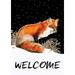 Toland Home Garden Winter Welcome Fox Fox Flag Double Sided 12x18 Inch
