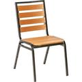 Lorell Teak Outdoor Chair Teak Faux Wood Seat - Teak Faux Wood Back - Four-legged Base - 23.5 Length x 18.5 Width - 35.4 Height - 4 / Carton