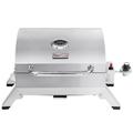 Royal Gourmet GT1001 Stainless Steel Portable Grill 10 000 BTU BBQ Tabletop Gas Grill with Folding Legs and Lockable Lid Outdoor Camping Deck and Tailgating Silver