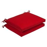Pillow Perfect Inc. 355610 Pompeii Red Squared Corners Seat Cushion (Set of 2)