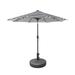 Polytrends 9 Solar Lighted Patio Umbrella with Bronze Base Black/White Stripe