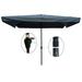 UBesGoo 6.5x10ft Patio Umbrella Rectangular Outdoor Table Umbrella Blue