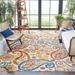 SAFAVIEH Cabana Allycia Cream/Navy 4 X6 Indoor/Outdoor Area Rug Cream/Navy 8 x 10