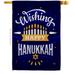 Breeze Decor H114239-BO Wish Happy Hanukkah House Flag Winter 28 x 40 in. Double-Sided Decorative Vertical Flags for Decoration Banner Garden Yard Gift
