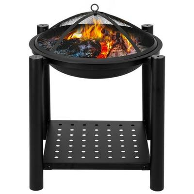 Outdoor Fire Pit With Firewood Rack, Fire Pit Rack