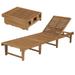 Dcenta Folding Outdoor Chaise Lounge Chair Solid Acacia Wood Patio Sun Backrest Adjustable Lounger Bed Recliner Chair Pool Deck Backyard Garden Furniture 78.7 x 24 x 11.8 -33.9 (L x W x H)