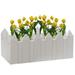 Gardenised QI004006A.L 10.5 x 25.5 x 10.5 in. Vinyl Planter Box Garden Bed Flower Pot White