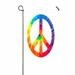 ABPHQTO Peace Sign On White Home Outdoor Garden Flag House Banner Size 12x18 Inch