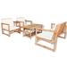 vidaXL Patio Lounge Set Outdoor Sectional Sofa 4 Piece with Cushions Bamboo
