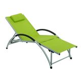 Adjustable 6 Position Beach Outdoor Patio Chaise Lounge Chair All Weather Textilene Fabric Green