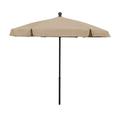 7.5 Hex Garden Patio Umbrella 6 Rib Push Up Champagne Bronze with Beige Vinyl Coated Weave Canopy