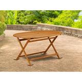 East West Furniture Diboll Oval Wood Patio Dining Table in Natural Oil