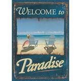 Toland Home Garden Welcome to Paradise House Flag