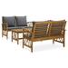 vidaXL 3 Piece Patio Lounge Set Solid Acacia Wood