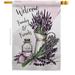 Lavender Welcome House Flag Spring Floral Wreath Flower Decor Sunflower Season Springtime Growth Decoration Banner Small Garden Yard Gift Double-Sided Made In USA 28 X 40