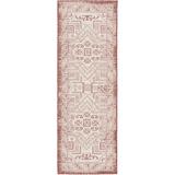 Rugs.com Outdoor Aztec Collection Rug â€“ 6 Ft Runner Rust Red Flatweave Rug Perfect For Hallways Entryways