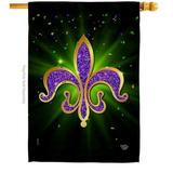 Ornament Collection H192436-BO 28 x 40 in. Fleur De Lis House Flag with Spring Mardi Gras Double-Sided Decorative Vertical Flags Decoration Banner Garden Yard Gift