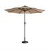 Villacera 9 ft. LED Lighted Outdoor Patio Umbrella with 8 Steel Ribs & Push Button Tilt - Beige