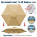 Sunrise Replacement Umbrella Canopy Cover for 6.5 6 Ribs Outdoor Patio Market Umbrella Canopy Only (Beige)