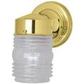 66884 Single Lamp Jelly Jar Wall Fixture - Polished Brass Finish