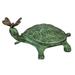 Evergreen 14 L Verdigris Metal Garden Statuary Turtle and Butterfly 6.8 x 2.5 x 2.5 inches