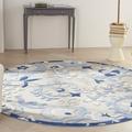 Nourison Aloha Indoor/Outdoor Blue/Grey 7 10 x ROUND Area Rug (8 Round)