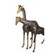 Pair of Giraffes Bronze Statues - Size: 32 L x 12 W x 55 H.