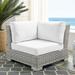 Modway Conway SunbrellaÂ® Outdoor Patio Wicker Rattan Corner Chair in Light Gray White