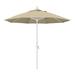 California Umbrella 9 Ft. Octagonal Aluminum Collar Tilt Patio Umbrella W/ Crank Lift & Aluminum Ribs - Matted White Frame / Sunbrella Canvas Antique Beige Canopy